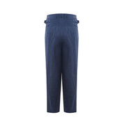 Elegant Linen Blue Trousers for Men