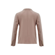 Elegant Gray Italian Polyester Jacket for Women