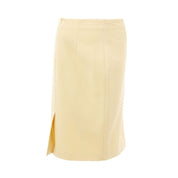 Elegant Yellow Viscose Skirt for Women