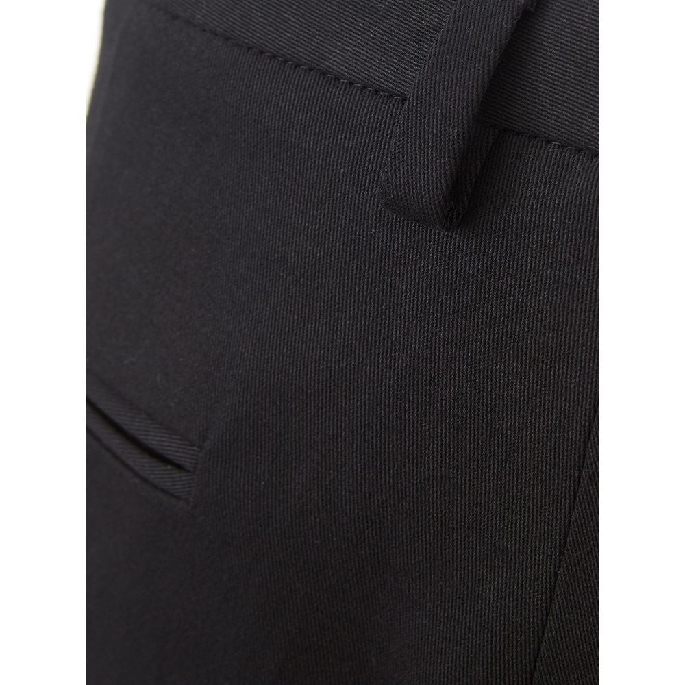 Italian Elegance Cotton Black Trousers