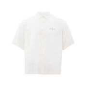 Elegant White Viscose Shirt for Men