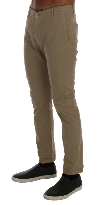 Pantalon chino slim en coton stretch beige