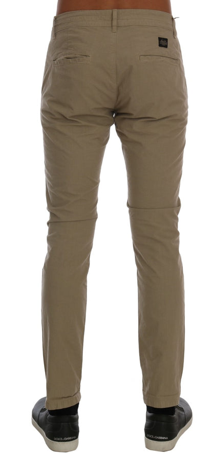 Pantalon chino slim en coton stretch beige