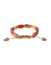 CZ Tiger Eye Red Coral 925 Silver Men Bracelet