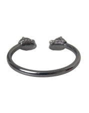 Black Rhodium Lion Bangle Bracelet Women