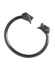 Black Rhodium Lion Bangle Bracelet Women