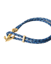 Blue Gold Anchor 925 Silver Charm Bracelet Mens