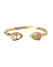 Gold CZ Lion Bangle Bracelet Women