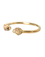 Gold CZ Lion Bangle Bracelet Women