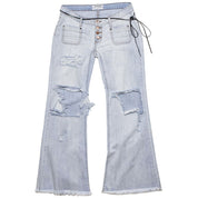 Light Blue Cotton Women Jeans