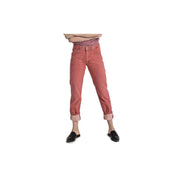 Red Cotton Women Straight-Leg Jean