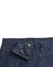 Dark Blue Cotton Bootcut Denim Jeans