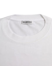 White Cotton Crew Neck Short Sleeves T-shirt