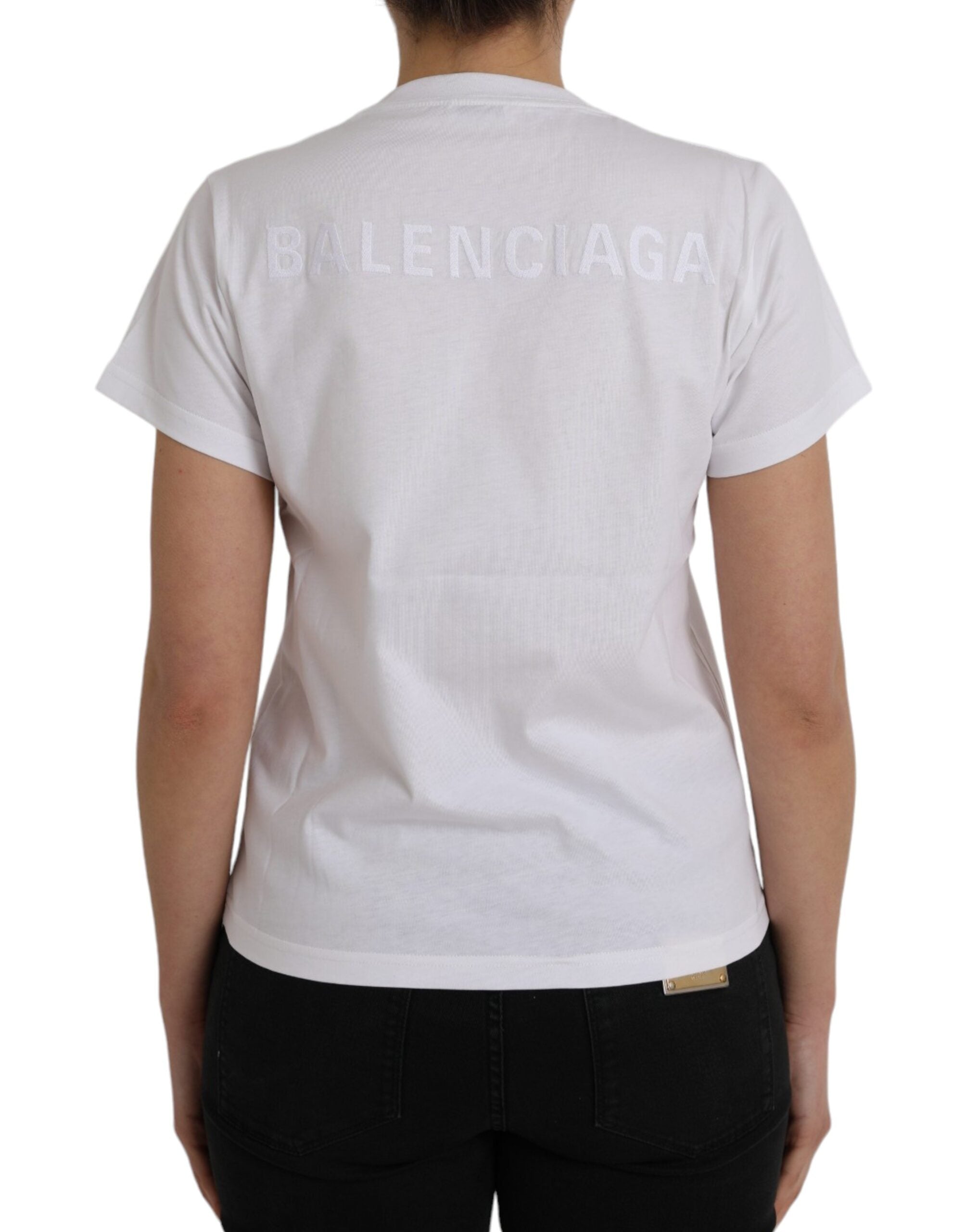 White Cotton Crew Neck Short Sleeves Tee T-shirt