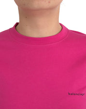 Pink Cotton Crew Neck Short Sleeves Tee Top T-shirt