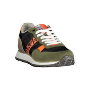 Green Polyester Men Sneaker