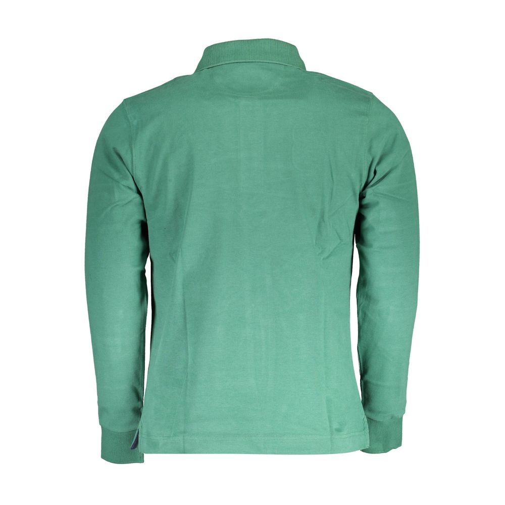 Green Cotton Men Polo Shirt