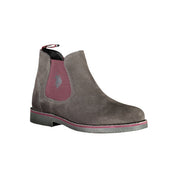 Gray Leather Men Boot