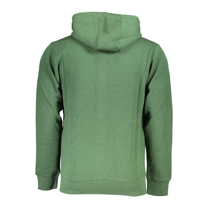 Chic Green Hooded Sweatshirt with Elegant Embroidery