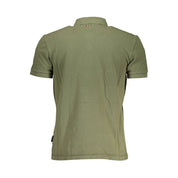 Green Cotton Men Polo