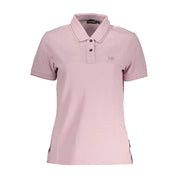 Pink Cotton Women Polo Shirt