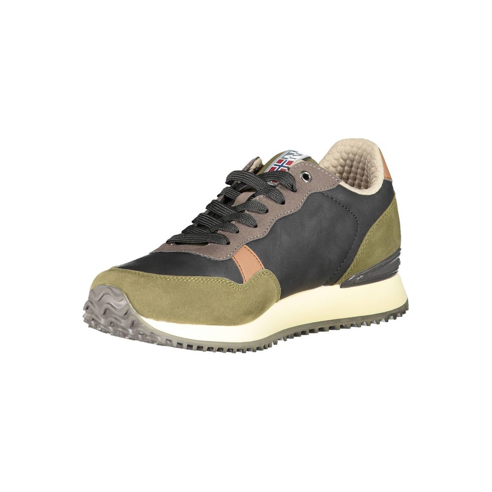 Green Polyester Men Sneaker