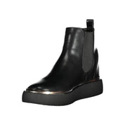 Black Polyester Women Boot