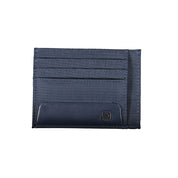 Elegant Blue Card Holder with Contrast Details