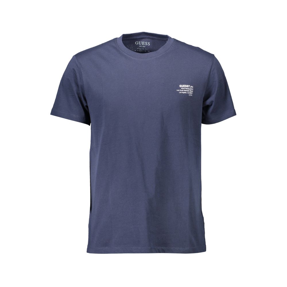 Blue Cotton Men T-Shirt