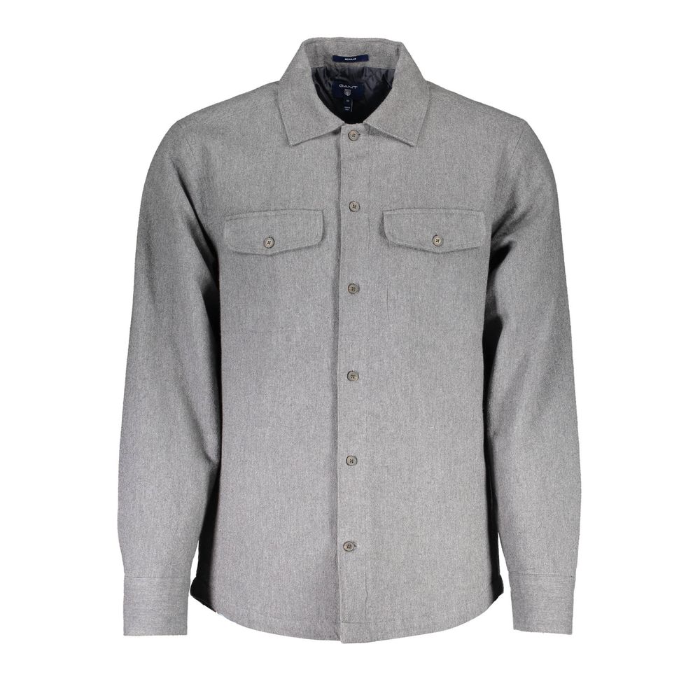 Gray Cotton Men Shirt