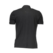 Black Cotton Men Polo Shirt