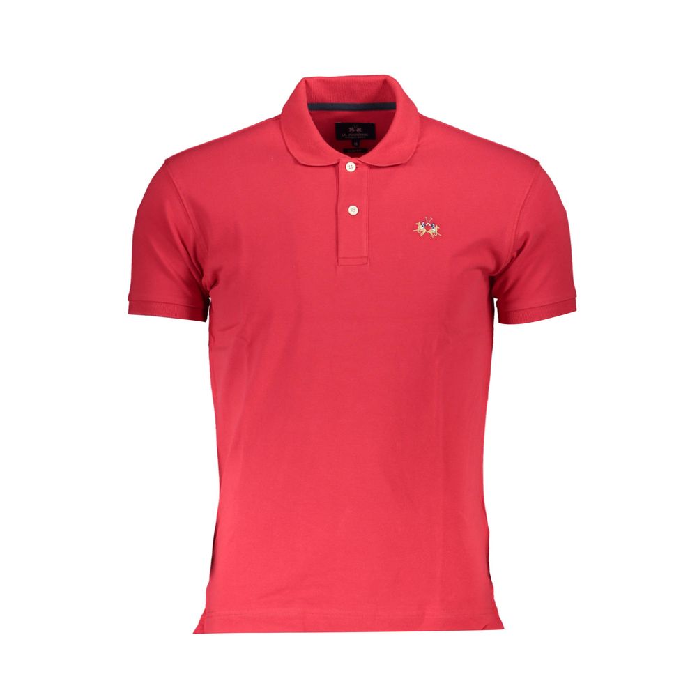 Red Cotton Men Polo Shirt