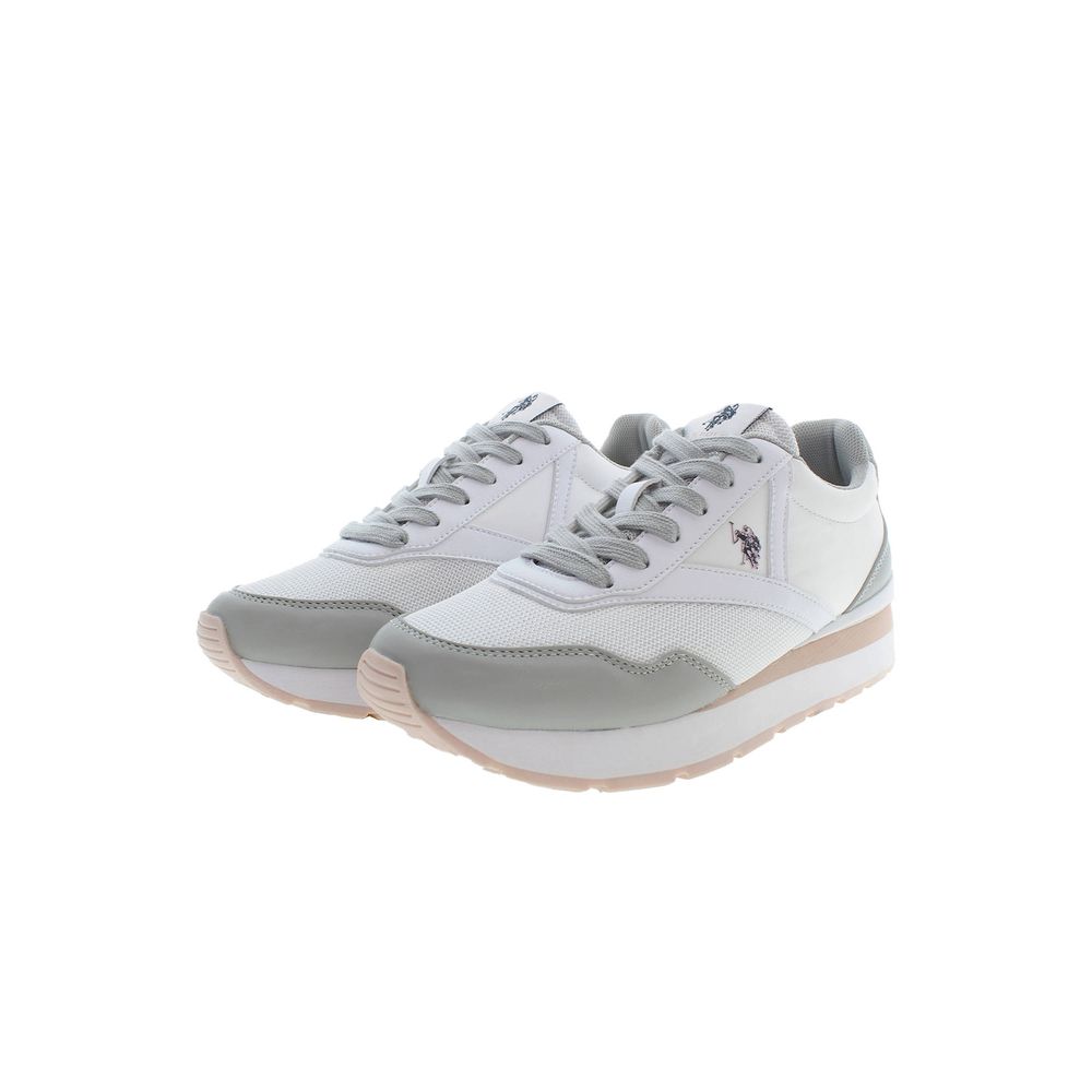 White Polyester Women Sneaker