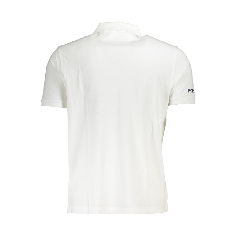 White Cotton Men Polo Shirt