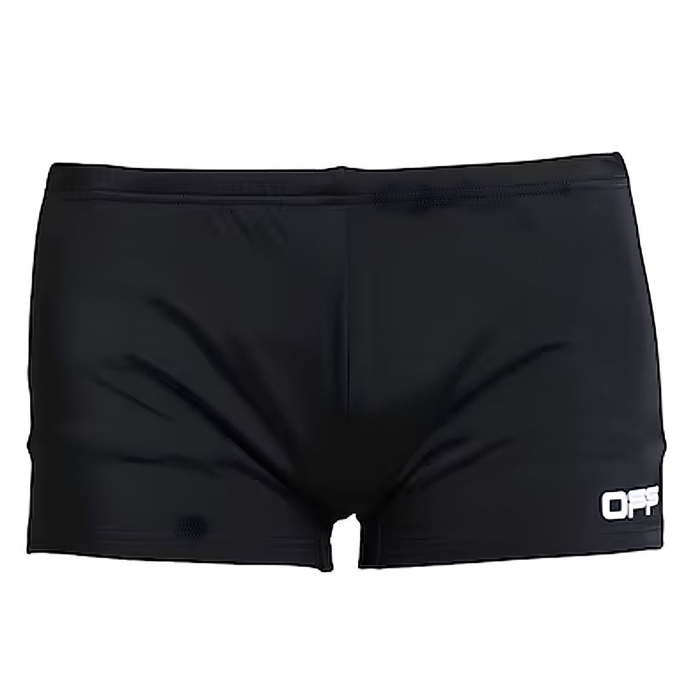 Black Nylon Men Swim Trunk