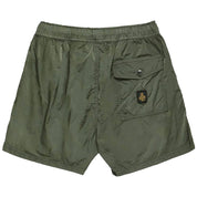 Green Nylon Men Swim Trunk