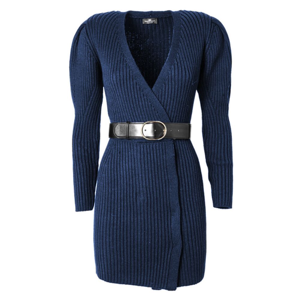 Blue Wool Women Dress