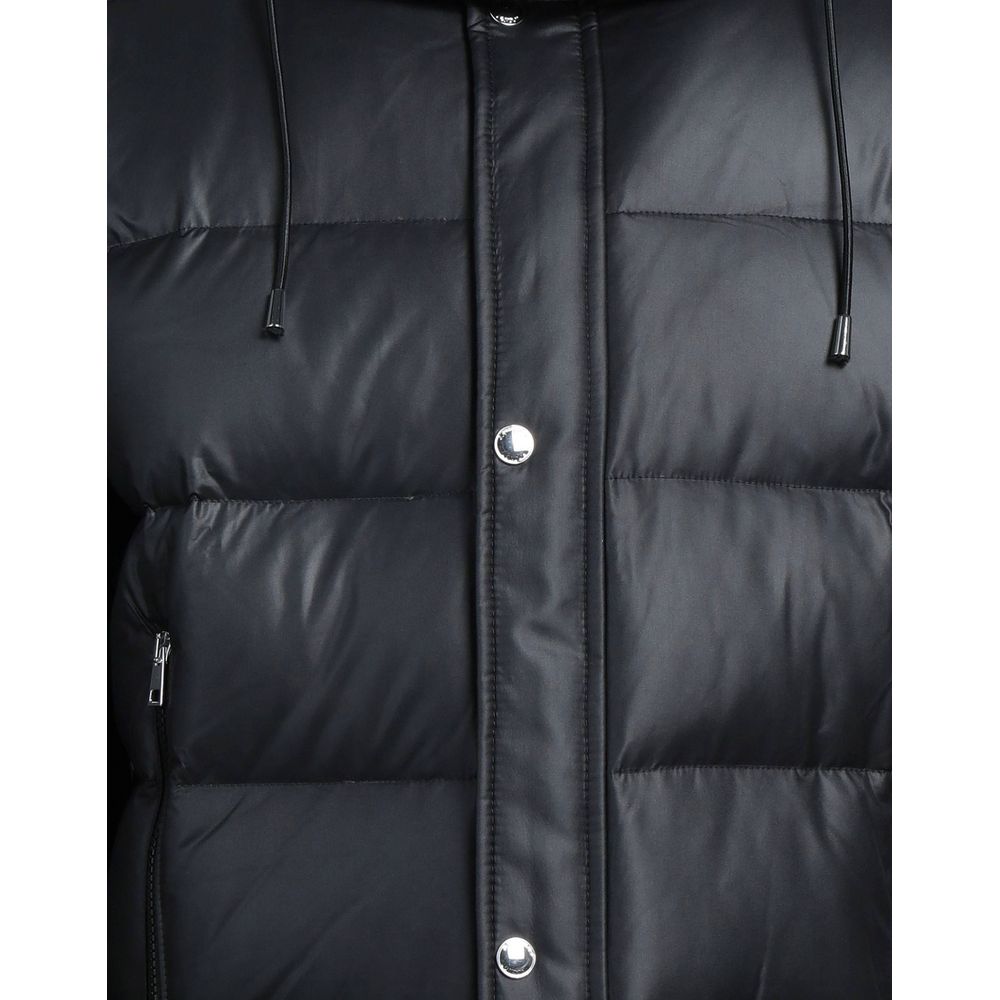 Black Polyester Men Jacket