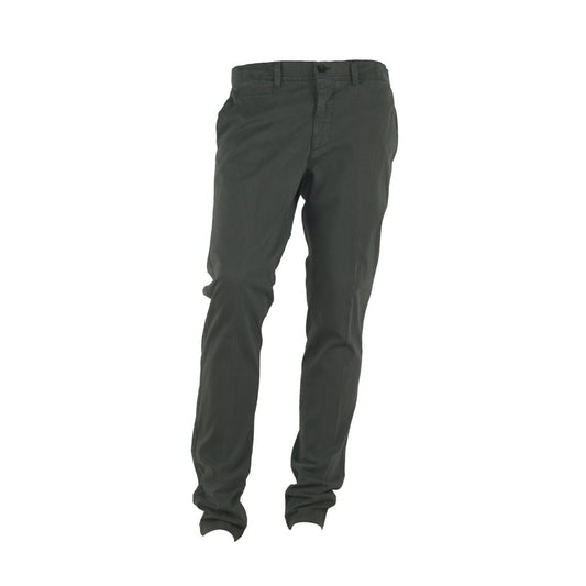 Elegant Gray Italian Cotton Trousers