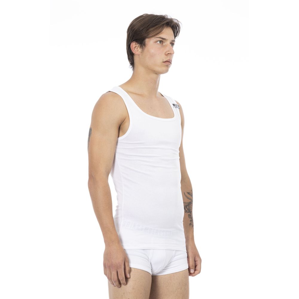 White Cotton Men Tank Top