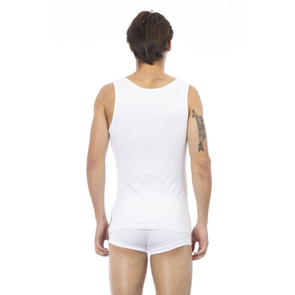 White Cotton Men Tank Top