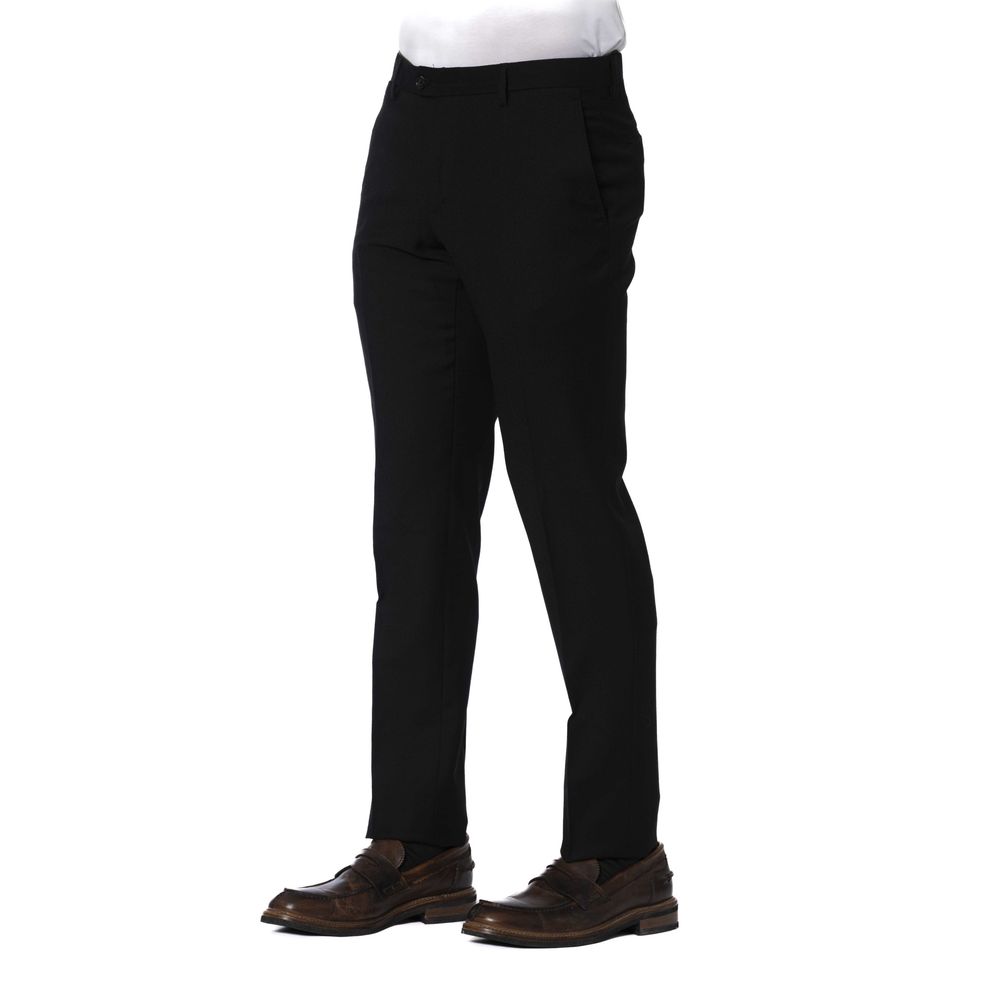 Black Wool Men Trousers