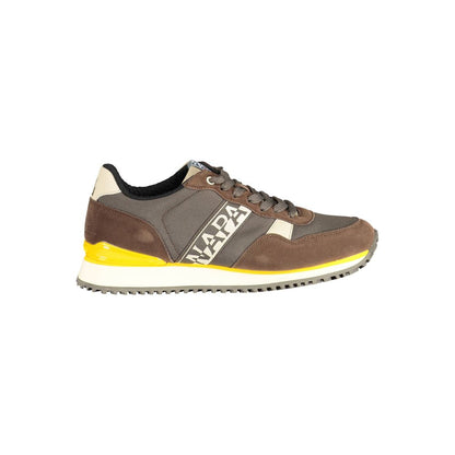 Brown Polyester Men Sneaker