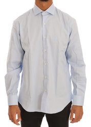 Chemise habillée coupe slim en coton bleu clair