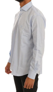 Chemise habillée coupe slim en coton bleu clair