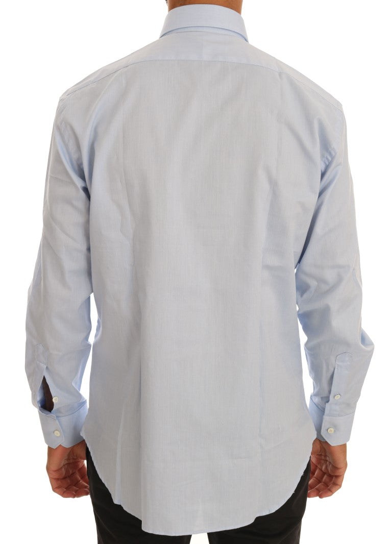 Chemise habillée coupe slim en coton bleu clair