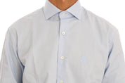 Chemise habillée coupe slim en coton bleu clair