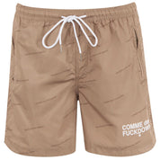 Beige Polyester Men Swimwear