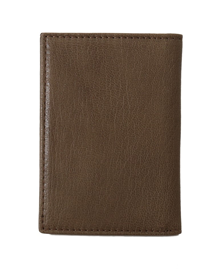 Bifold-Geldbörse aus braunem Leder