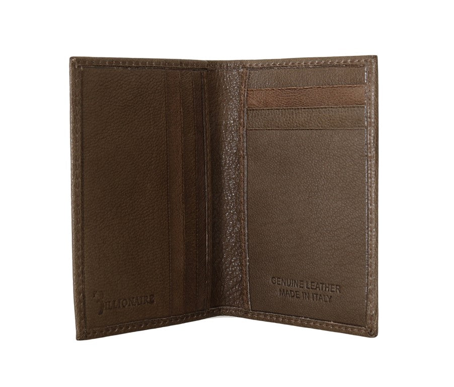 Bifold-Geldbörse aus braunem Leder